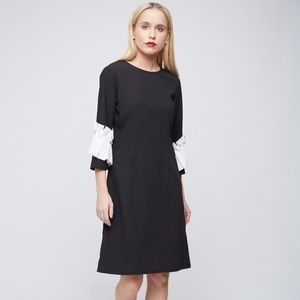 Black Sheath Square ruffle dress